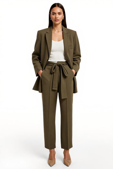 Armg Green Peak Lapel 2 Piece Femmes Costumes